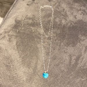 Blue heart stone necklace